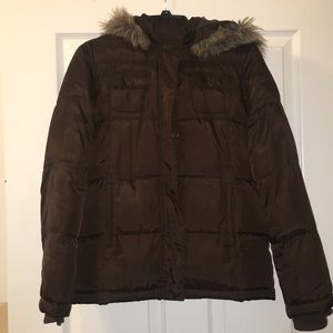 Brown old navy puffer coat